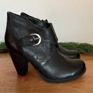 B.O.C. Remmel Ankle Boots, Black Leather Heeled BootsSize 6.5